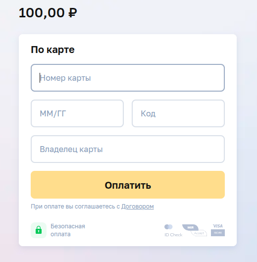 Данные карты